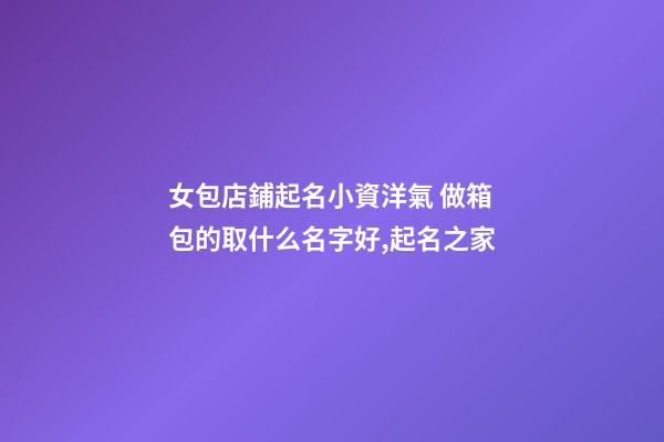 女包店鋪起名小資洋氣 做箱包的取什么名字好,起名之家-第1張-店鋪起名-玄機(jī)派